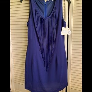 Royal blue fringe dress